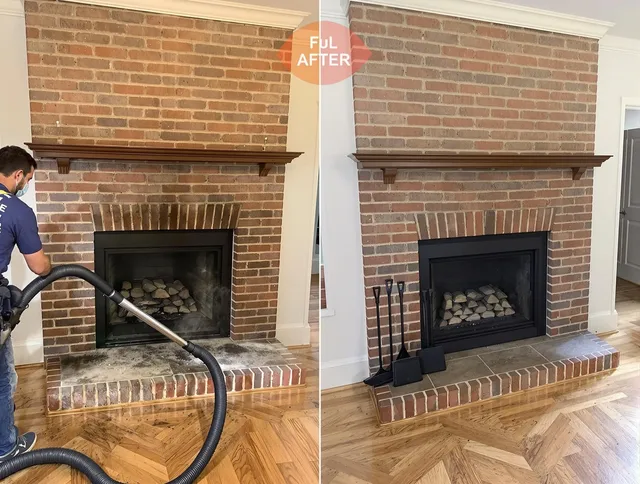 West Hollywood Chimney Sweep carefully sanitizing a fireplace in West Hollywood, CA