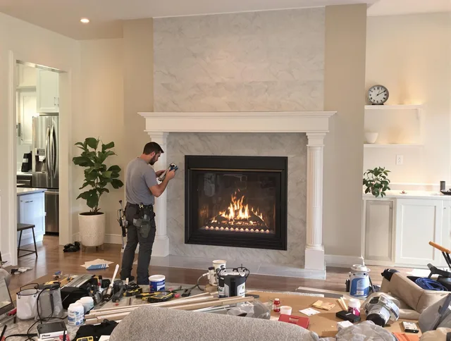 Newly installed fireplace by West Hollywood Chimney Sweep in West Hollywood, CA